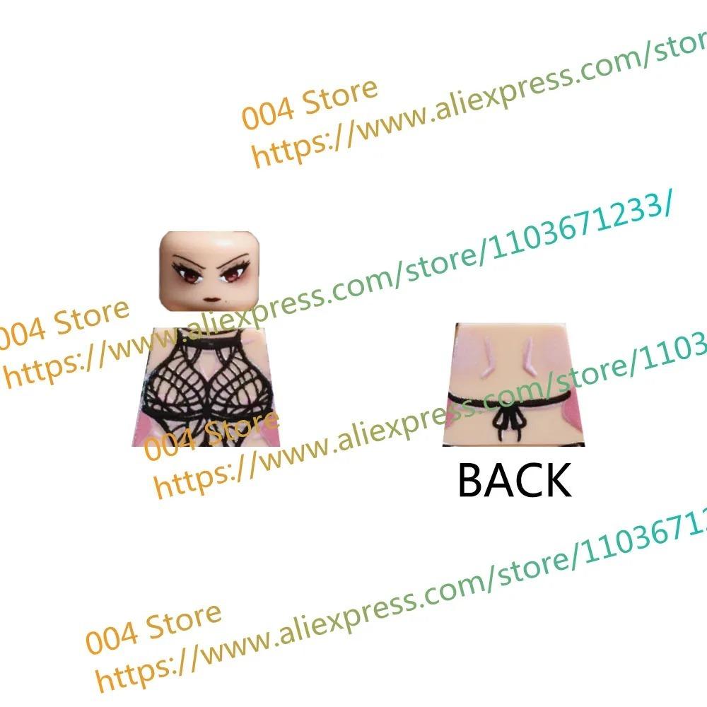 18+ Adult Building Block MOC Anime Action Figure Sexy Model Date Cartoon Swimwear Girl Hair Kit Ornament Toy Gift Collection F31