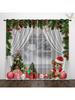 Set Of 2 Christmas Teddy Bear Print Curtains Insulation Multiple Sizes Living Room Bedroom Decoration Curtain Blackout For Made Polyester Machine