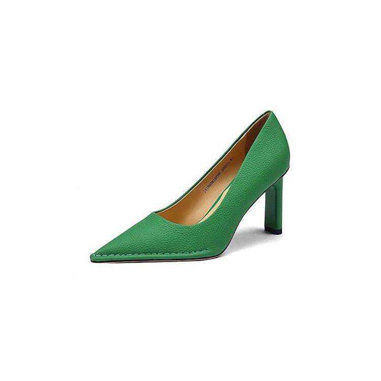 European station new pointed professional high heels femininity thin heel soft leather versatile shallow mouth single shoes work shoes