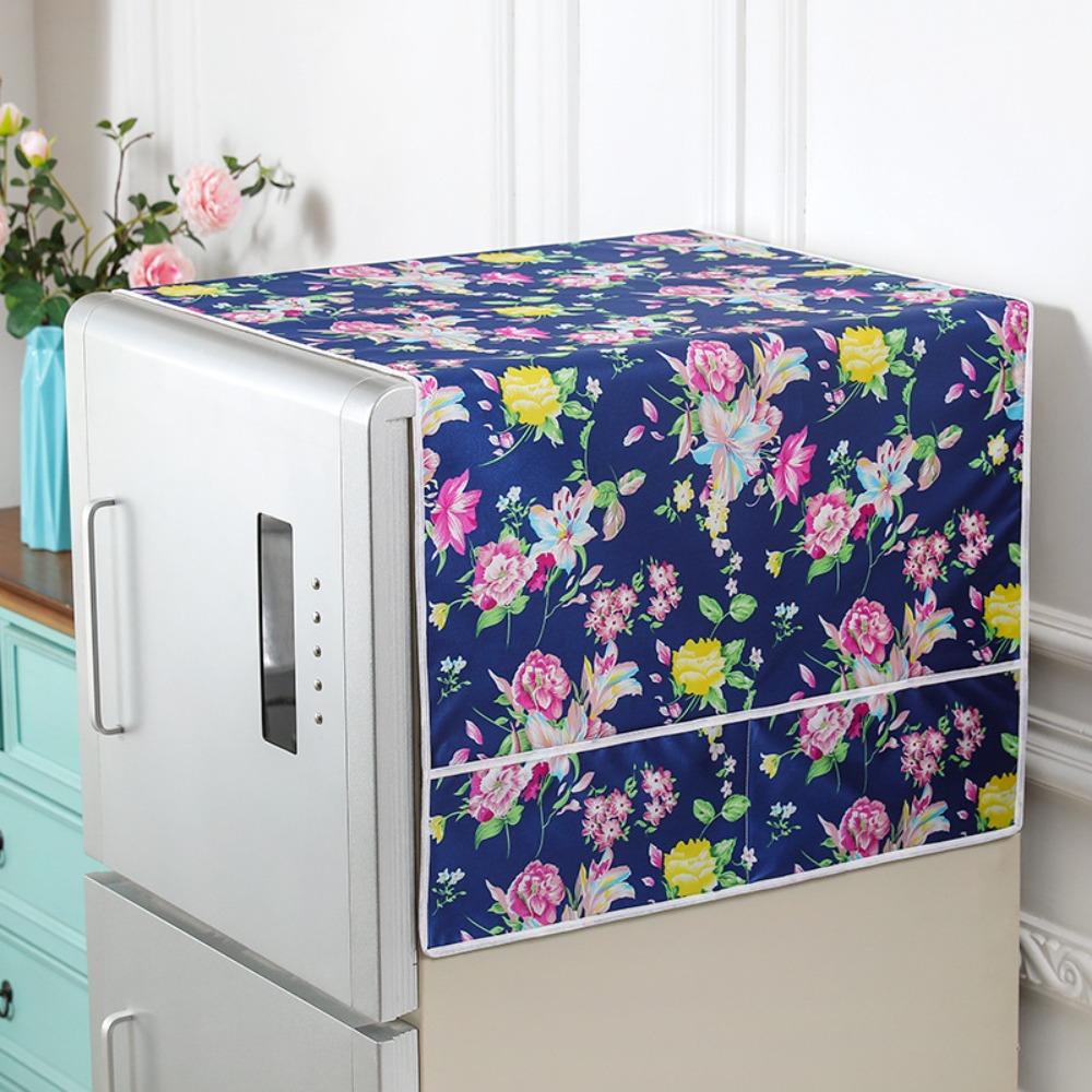 

1Pcs Durable 55x120cm Refrigerator Dust Cover Cotton Linen Dustproof Refrigerator Cloth with Storage Bag Fridge Protection Cover