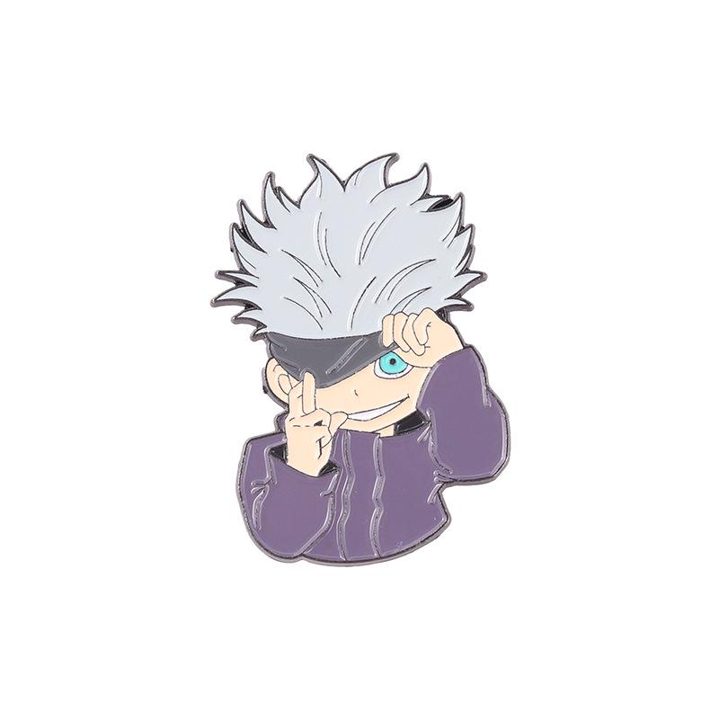 Jujutsu Kaisen Metal Brooch: Gojo Satoru & Itadori Yuji Anime Backpack Accessory