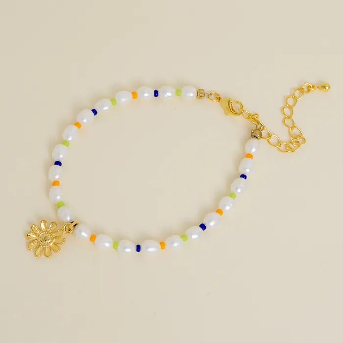 Seed Freshwater Pearl Daisy Flower Bracelet [Seed Freshwater Pearl Daisy Flower Bracelet _18k Gold]