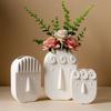 Modern Minimalist Ceramic Face Vase Dried Flowers White Decorative Tabletop Ornament Living Room Entryway Study