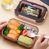 Transparente Lunchbox für Kinder, Vorratsbehälter für Lebensmittel mit Deckel, auslaufsicher, für die Mikrowelle geeignet, Speisenwärmer, Snacks, Bento-Box im japanischen Stil