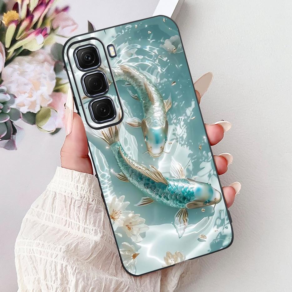 Hülle für Infinix Hot 50 Pro Plus X6880, niedliches Koi-Motiv, weiche TPU-Handyhülle für Infinix Hot 50, Hot50 Pro 4G X6881 und X6882