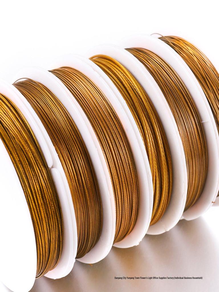 Golden Steel Wire 0.3mm-0.8mm for DIY Jewelry Making and Beading