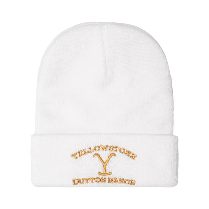 Yellow stones Dutton Ranch Logo Knitted Caps Women Men Beanies Autumn Winter Hat Acrylic Vintage TV Cowboy Crochet Melon Cap