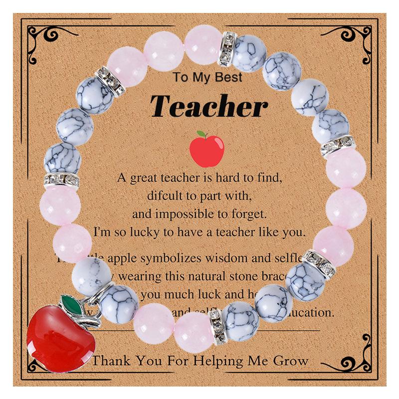 JYL TS Bracelet Custom Name  Volcanic Stone Honors Identity & Strength White Turquoise-Apple испанские бистр