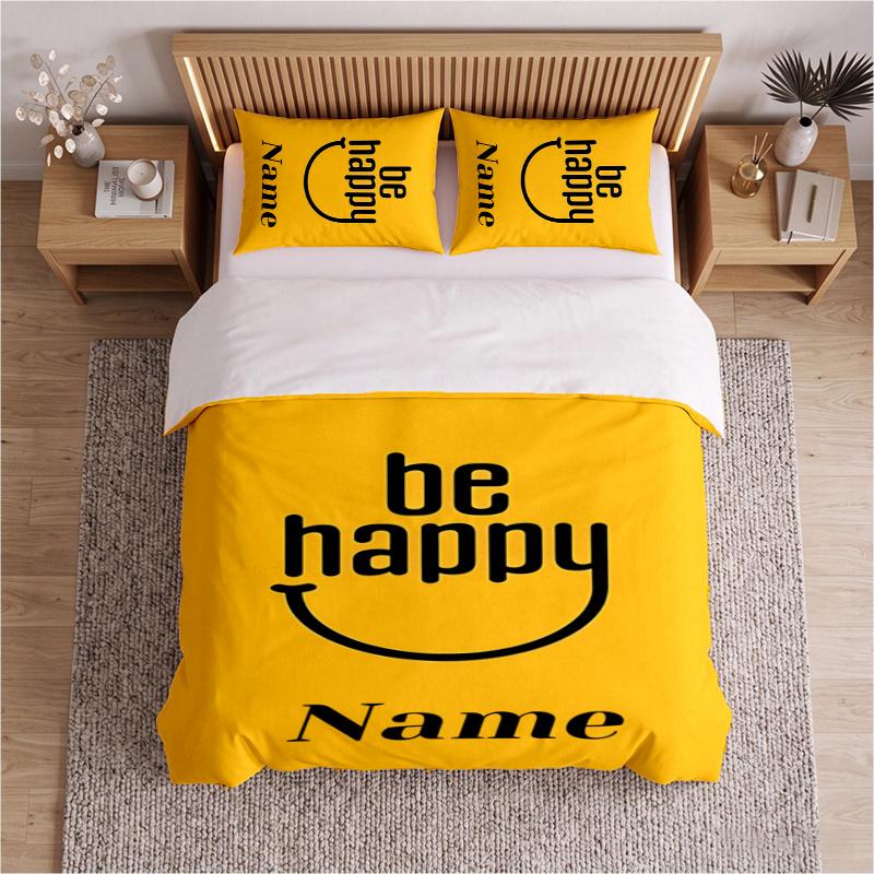 Positive energy and optimism (1) Custom Name Bedding Set 3 Pieces Bed Set Includes 1 Duvet Cover and 2 Pillowcases Soft Bed Set for Bedroom Decor Gift