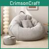 Modern Linen Fabric Bean Bag Chair With Removable Washable Cover For Living Room Relaxation