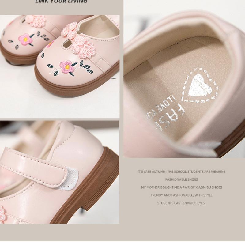 Spring New Style Girls Soft Sole Chinese Style Fashion Princess Soft Sole Leather Shoes