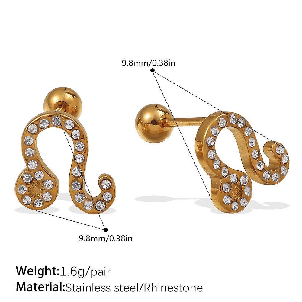European and American diamond earrings, studs, exquisite butterfly earrings, 18K gold-plated stainless steel earrings jewelry.