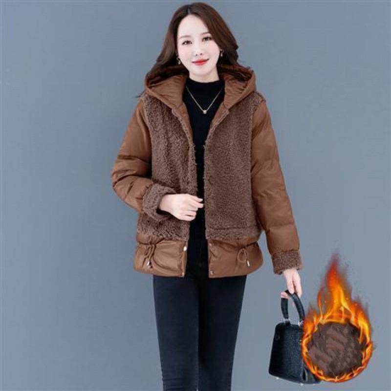 

Женская осенне-зимняя утепленная стеганая хлопковая куртка с капюшоном, стильное свободное цветное платье M