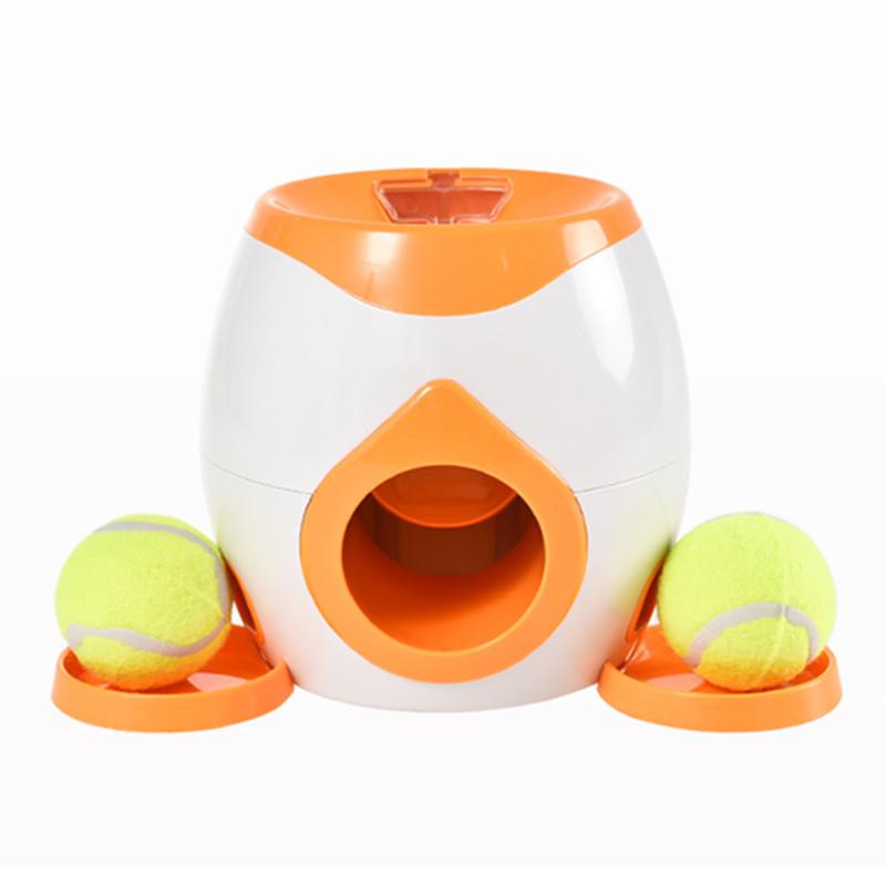 2-in-1 Automatic Pet Feeder and Tennis Ball Launcher, Training Reward Machine for Dogs