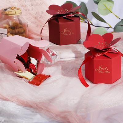 1 Sada Krabička na cukroví Vynikající vzor Živá barva Šestiúhelníková 3D vizuální efekt Opakovaně použitelná Svatební výslužka Dárkové balení Krabička na cukroví Nádoba na sladkosti