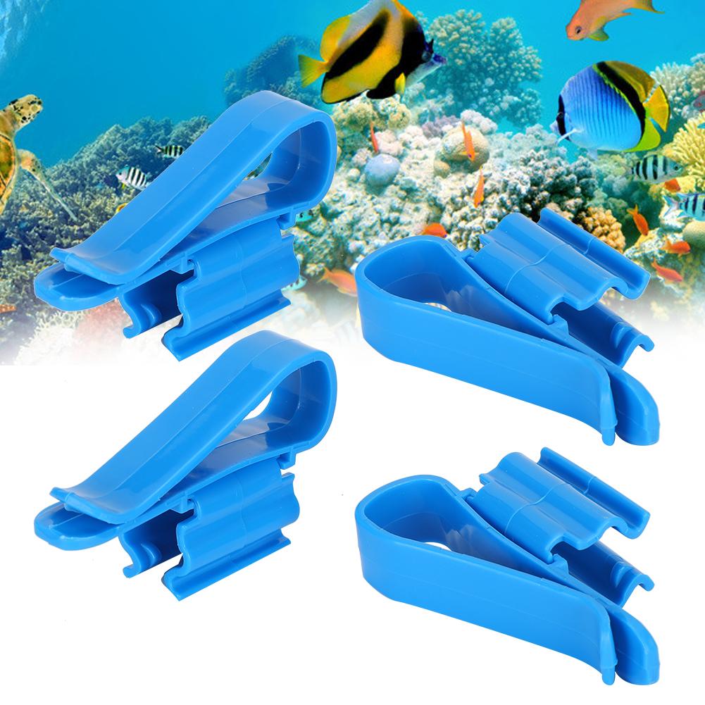 4pcs Water Pipe Fixed Clamp Multifunction Plastic Fish   Aquarium Hose Holder