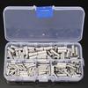 200PCS Box Non Insulated Butt Connectors Uninsulated Electrical Wire Ferrule Cable Crimp Terminals with Storage Case