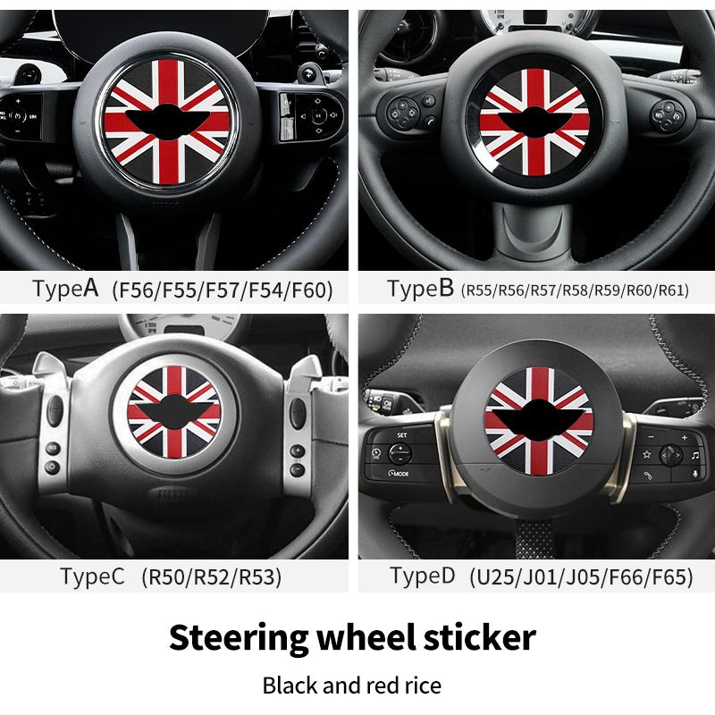 Adesivo per Volante Auto Per Mini Cooper F56 F55 F60 R56 R60 F65 U25 Countryman Adesivi in Pelle PU Accessori Interni Auto