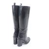 Great CHANEL Knee-high boots black leather Women 36 G30379 Used