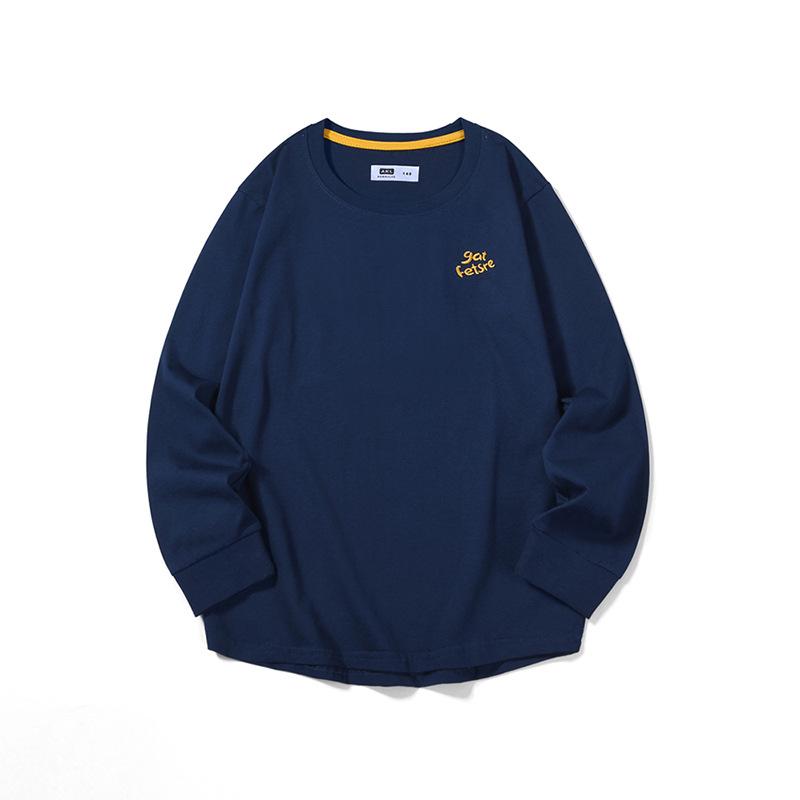 Korean Style Spring & Autumn Long-Sleeve Solid Color Tops for Boys