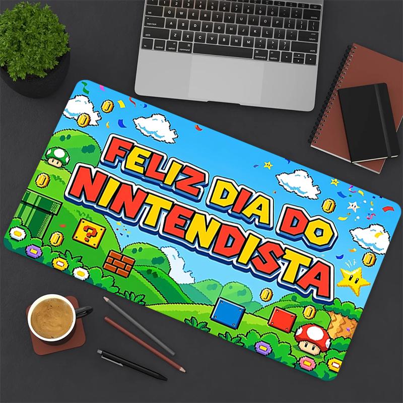 1Pc Mario'S Joyful Adventure Gaming Mouse Pad Keyboard Desk Mat Non-slip Rubber Lock Edge Waterproof Computer Mousepad for Office Home Decor Y1717