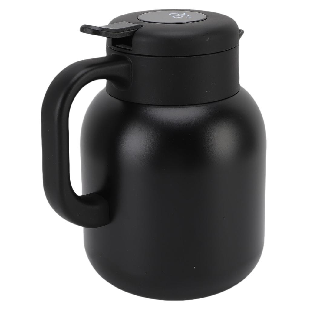Vakuumisolierte Teekanne mit Sieb 1500ml Temperatur Digitalanzeige Edelstahl Heiß Kalt Haltekrug für