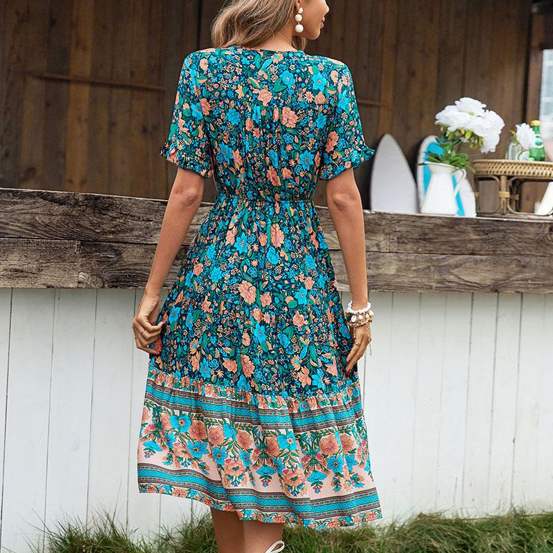 Fashion Women's Ethnic Print Dress Summer
