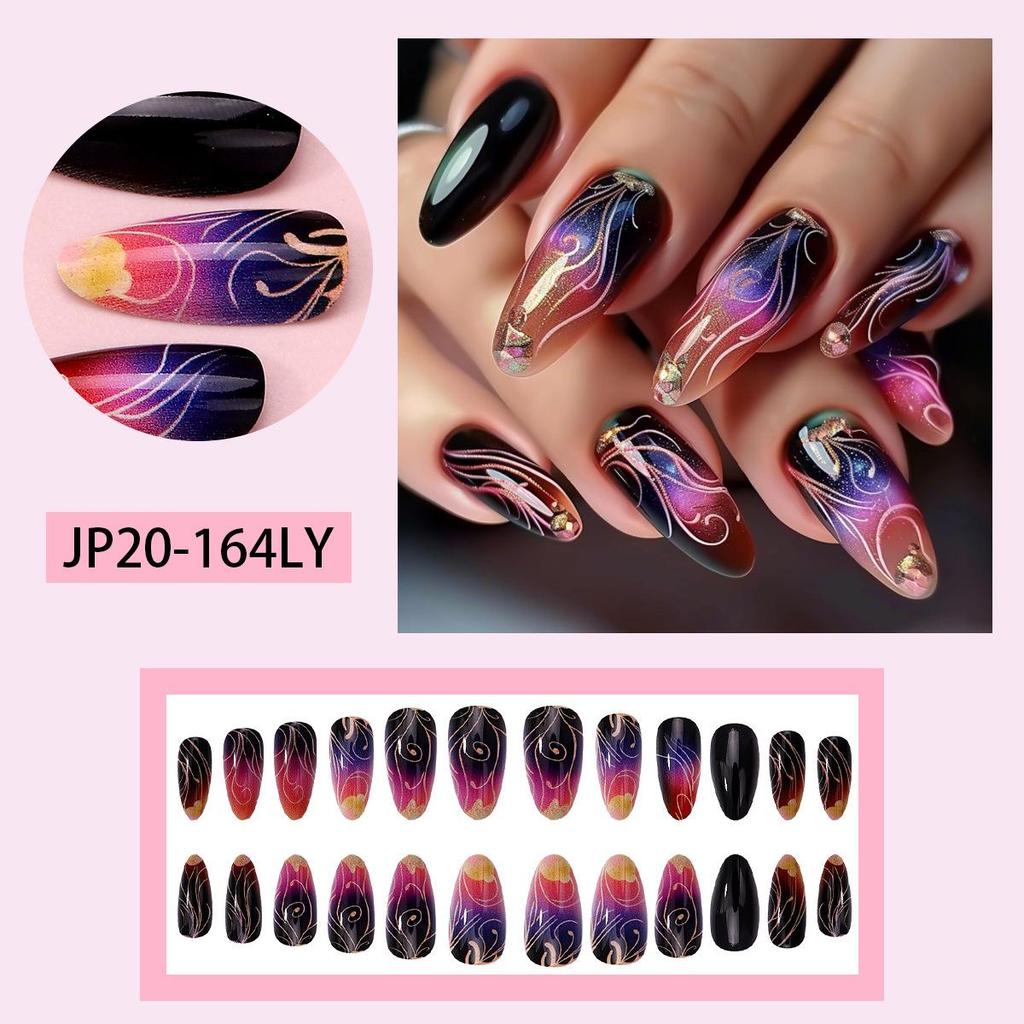 Pegatinas Desmontables para Uñas Estilo Europeo y Americano - Uñas Postizas Simples y Llevables
