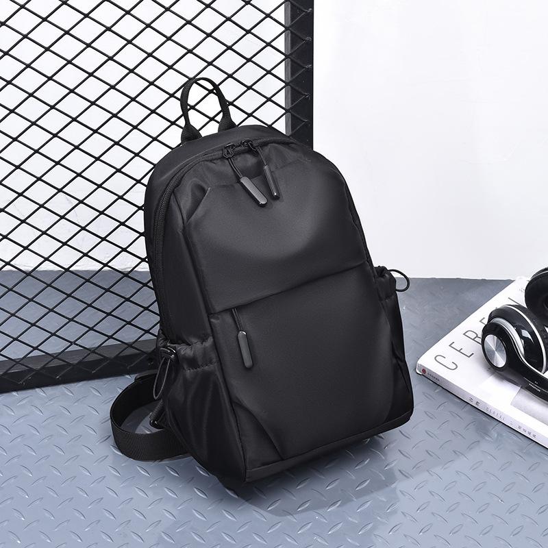

Simple and Casual Men s Leather Chest Bag Trendy One-shoulder Crossbody Bag Student Travel Bag Lightweight Cross-border Bag Men s Bag чёрный