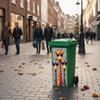 Trash Bin Sticker Peel-and-Stick Can Decal Decorative for Garden