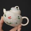 Hand Painted Ceramic Teapot Small Orchid Design Personal Size Tea Pot Chinese Kungfu Tea Set Home Use Gift for Women Elegant