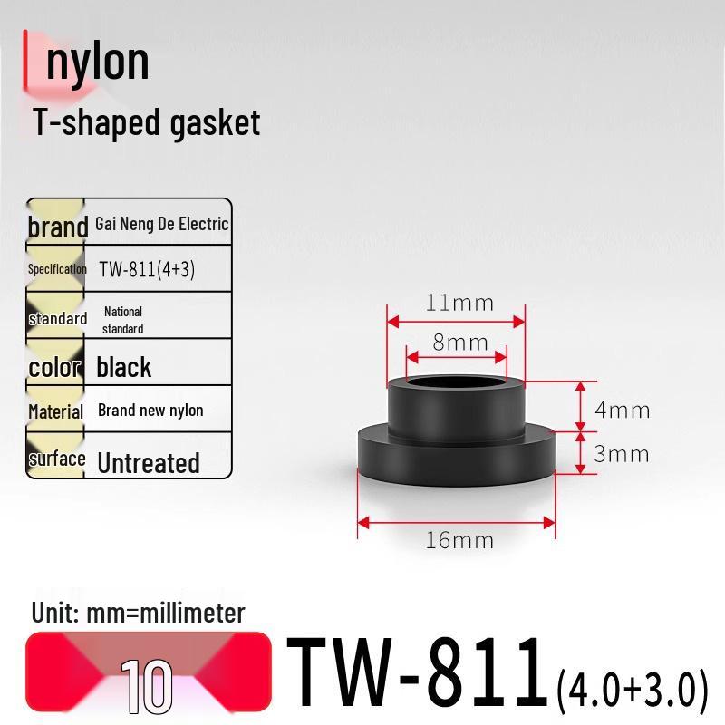 T-Shaped Nylon Gasket Ring Screw Shaft Sleeve with Concave-Convex Insulation Pad M2