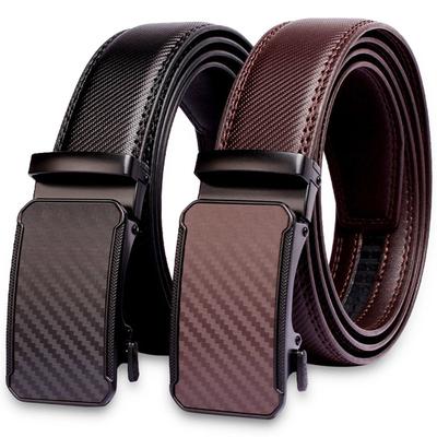 Belt Alloy Automatic Button Head Cowhide Belt Men'S Genuine Leather Jeans Belt Factory