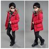 Boy Child Coats Kids Down Jacket Winter Warm Fur Collar Hooded Coat Thicken Padded Cotton Clothes
