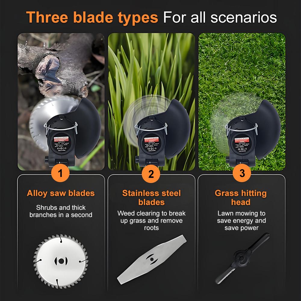 Weed Mower Lawn Trimmer Multifunctional Portable Electric Cutting Machine Garden Machinery with 24VH/48VH/96VH Lithium Battery