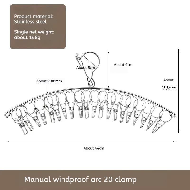 20 Klammern Edelstahl Wäschetrockner Winddichter Kleiderständer Klammern Socken Wäscheständer Bügel Unterwäsche Socken Halter