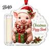 Clear Acrylic Money Clip Christmas Cash Gift Holder Ornament, Cute Dog for Kids Gift, Xmas Tree Hanging Decoration Holiday Party Supplies Box