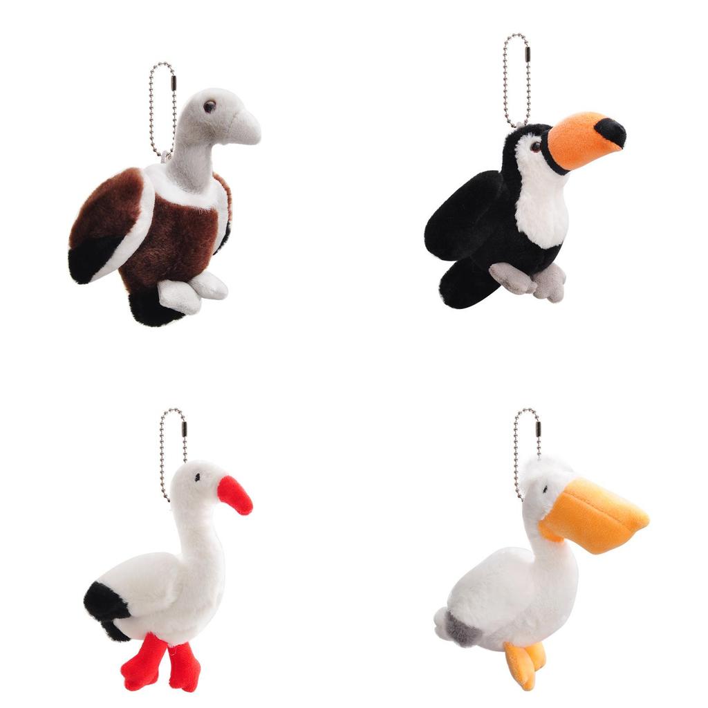 Animal Plush Toy Set With Swan Eagle Pelican Bird Decor For Kids Backpack Accessories