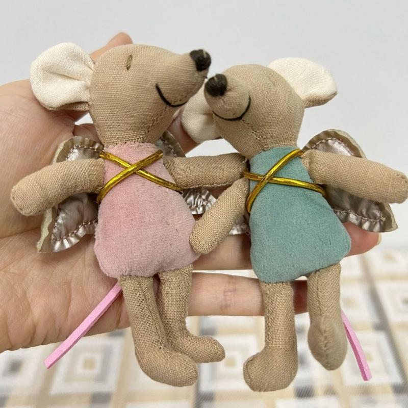 Adorable Cotton Linen Mouse Toy Creative Mouse Doll Animal Gift for Infant Photography Props and Nursery Decoration