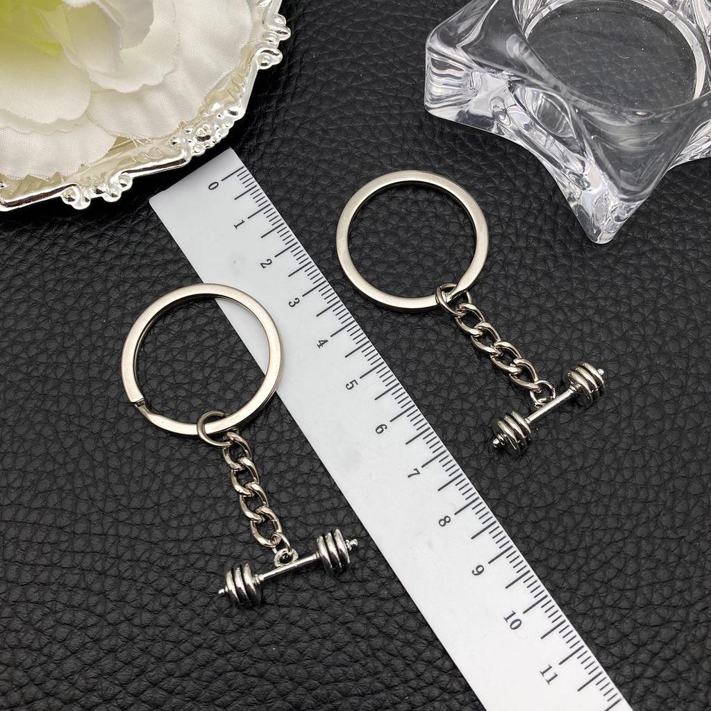 Hot-Selling Ancient Silver Barbell Alloy Keychain Pendant