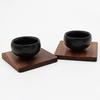 Sottobicchiere Quadrato Rotondo in Legno di Noce per Caffè Tè Teiera Tazza Tazza Ciotola Sottopiatto Tappetino