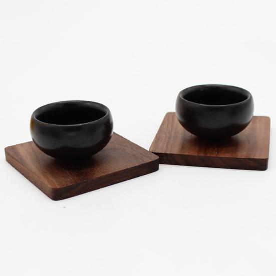 Sottobicchiere Quadrato Rotondo in Legno di Noce per Caffè Tè Teiera Tazza Tazza Ciotola Sottopiatto Tappetino