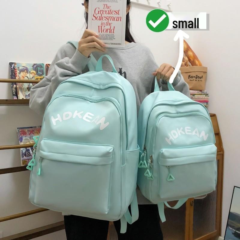Japanese Minimalist Style Cute Girl Backpack: Available In Large and Small Sizes for Middle/High School Students and Women's Travel.