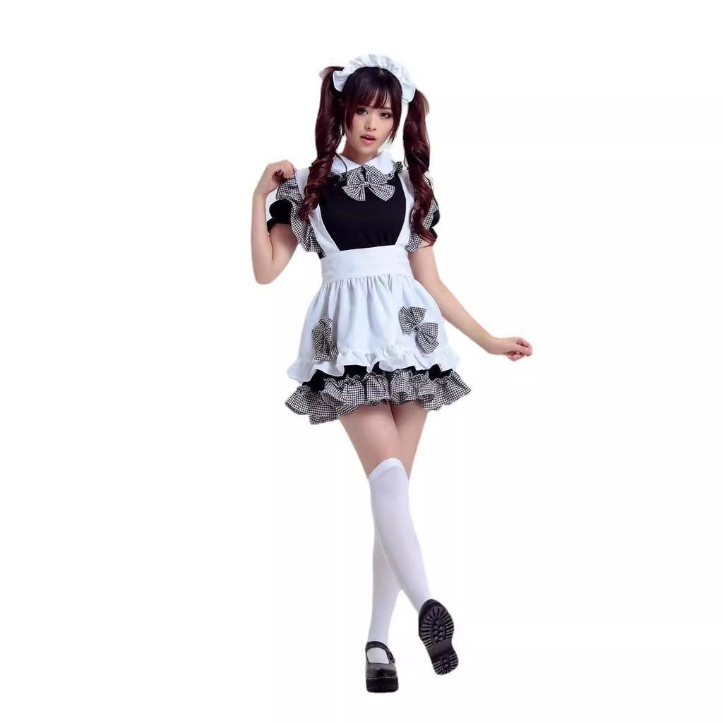 Akihabara melnbaltās animācijas kafejnīca rietumu restorāns viesmīlis kalpones tērps kalpones tērps