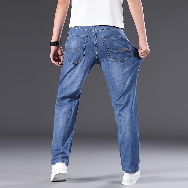 Men's Thin Jeans Loose Straight-leg Casual Pants Summer New Business Large Size Trousers