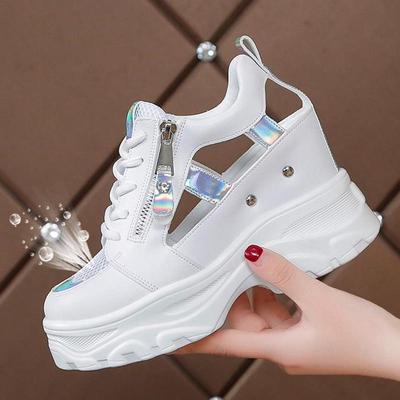 Scarpe da papà rinforzate Tacchi alti femminili Sandali Matsutake con suola spessa Fascia femminile Scava fuori femminile