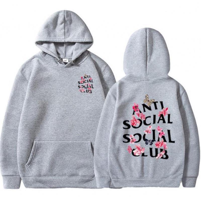 Unisex Kirsebærblomst Hættetrøje - Herre Efterår/Vinter Velour, Løs Pullover, Teen & Par Stil af ASSC
