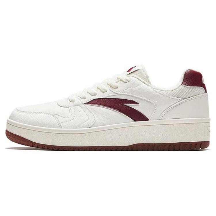 New Anta Classic Abrasion Resistant Height Increasing Low top Skateboard Shoes Men's Red White 912518068F-7