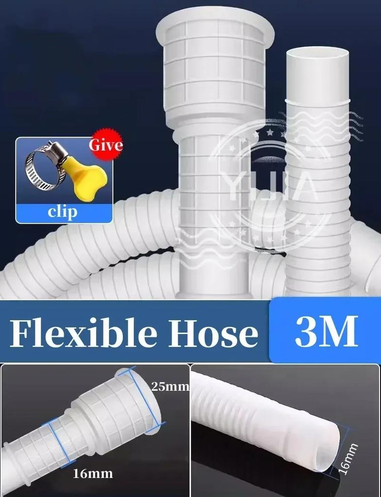 For Air Conditioner Washing Maching Kitchen Faucet Accessories 1-4M White Drain Hose Pipe Inlet Hoses Extension Drainpipe Tube