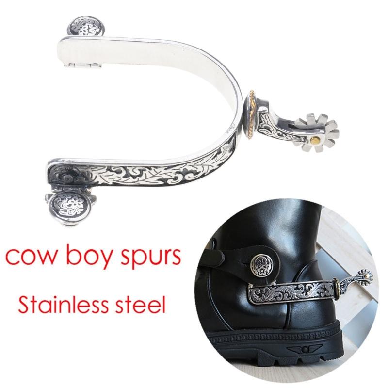 Stainless Steel Horse Spur Exquisites Roping Spur Rustproof Horse Boot Spur Decoration for Equestrian Competition